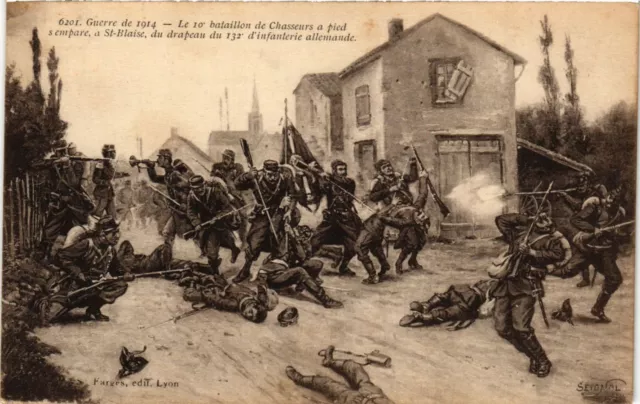 CPA Militaire,  Le 10 Bataillon de Chasseurs a pied s empare a St-Blais (278530)