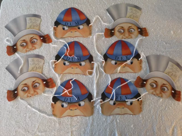 9 x Alice in Wonderland Party Masks - New, Unused Ex- Stock - Wholesale Lot