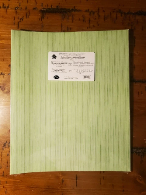 Paquete de 10 recuerdos creativos de papel impreso a rayas menta verde de 10x12