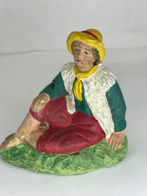 Lot de 2 Santon Anciens en Plâtre ARLES 1953 - BIEN FAIRE