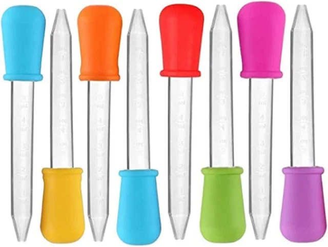 5Ml Liquid Droppers Clear Medicine Silicone and Plastic Pipettes Eye Dropper wit