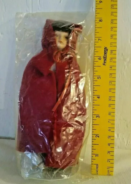 New Vintage 1985 Avon Fairy Tale Doll 8" Red Riding Hood W/Stand