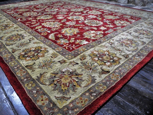 9'4 x 7'3 Ex Large JOHN LEWIS Handmade INDIAN Wool Rug HAND TUFTED Carpet AGRA