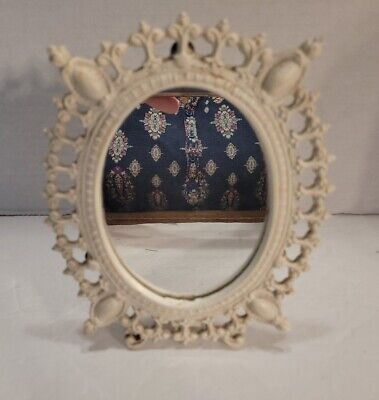 ANTIQUE ORNATE CAST IRON MIRROR PICTURE FRAME Self Standing Victorian