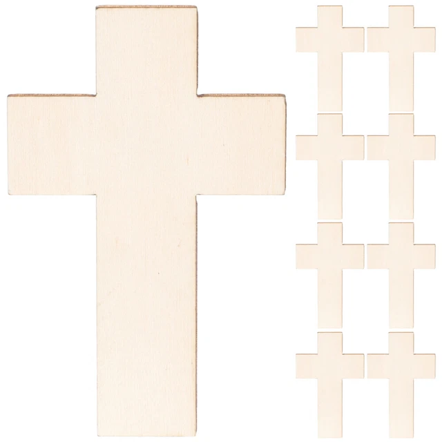 20 piezas recortes cruzados sin terminar madera en blanco recortes sin terminar en forma de cruz