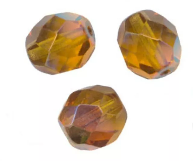 20 PERLES FACETTES DE BOHEME  8 mm  TOPAZ AB