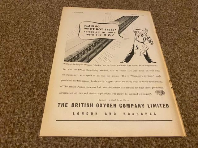 (Ac23) Advert 11X8" The British Oxygen Company Limited London And Branches