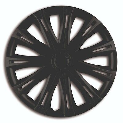 Wheel Trims 14" Hub Caps Spark Plastic Covers Set of 4 Black Specific Fit R14 2