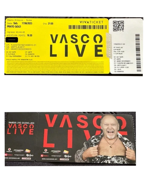 Biglietto PIT GOLD  Vasco Rossi Sabato 17 Giugno Roma