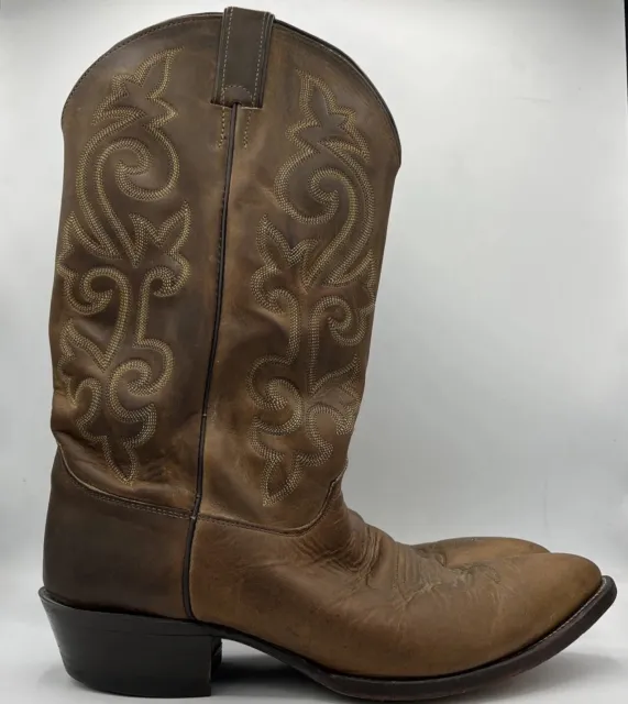 Justin Apache #2252 Whiskey Brown Leather Cowboy Western Boots Sz 11.5 EE USA