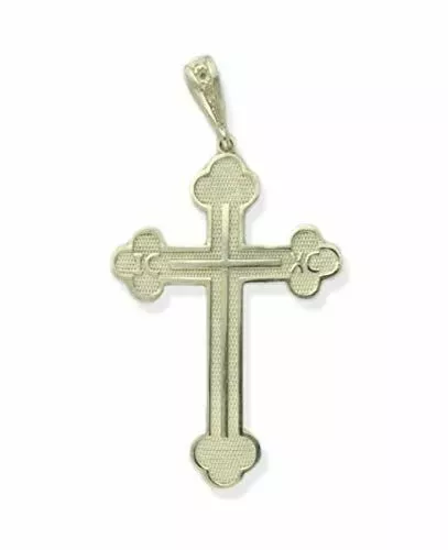 Religious Gifts Large Sterling Silver 935 Russian Cross ICXC 2-1/4 Inch x 1-1/8