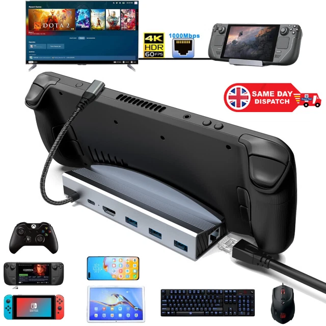6IN1 FOR VALVE Steam Deck Docking Station Charging Dock HDMI 2.0 4K
