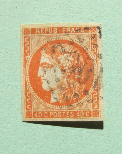  Année 1870- émission de Bordeaux: timbre orange vif  N° 48a YT . Signé JF Brun