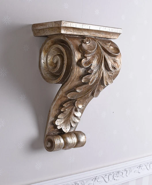Console M Baroque Blanc/Argent 31x21x12 CM Rétro Miroir Mural