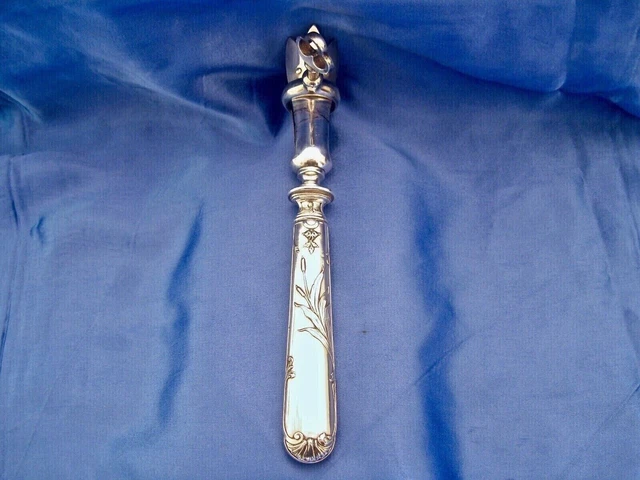 Manche à Gigot Rococo 19ème en Argent Poinçon Minerve 1er Titre