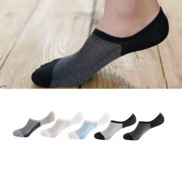 5pair Silicone Non-Slip Cotton Socks Low Ankle Ankle Socks Men Boat Socks  Men
