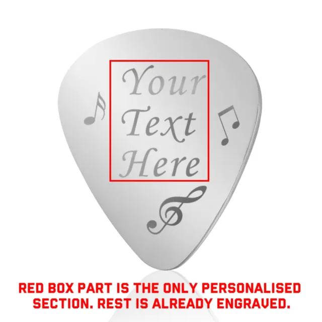 Personalised Guitar Pick Engraved Guitar Plectrums Any Text Birthday Xmas Gift
