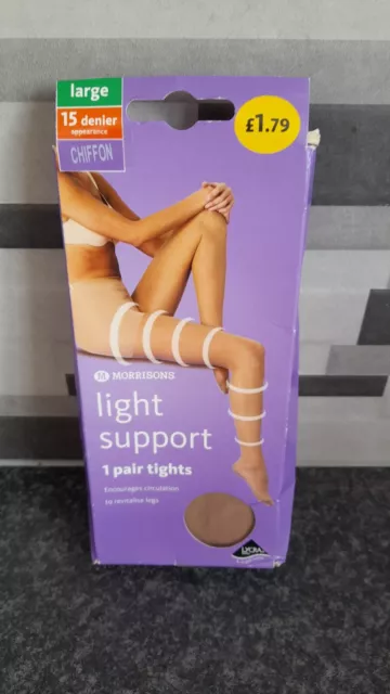 MORRISONS STORES LIGHT support tights large chiffon 15d appearance 1.00 PicClick UK