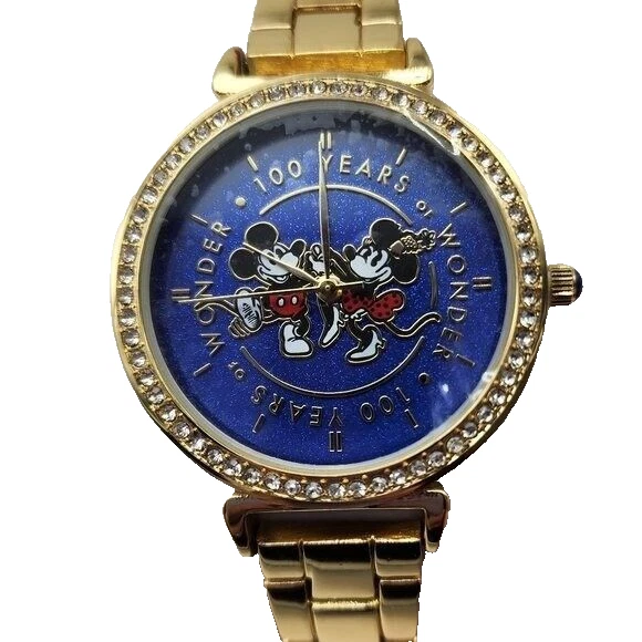 Disney Accutime 100 Years of Wonder Women\'s Gold Tone Watch NWT Accutime Unisex Disney 100th Anniversary Gold-Tone Alloy  main image 4