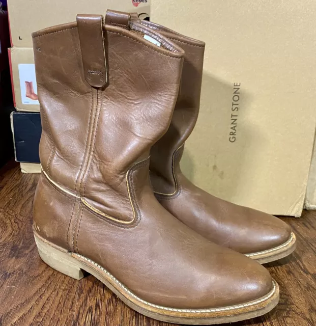 Botas de trabajo de cuero Red Wing Pecos Heritage asiento de uñas punta suave EE. UU. 9E