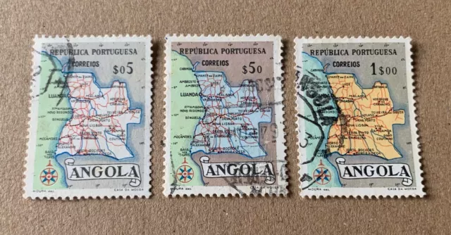 Angola portoghese - 3 francobolli usati