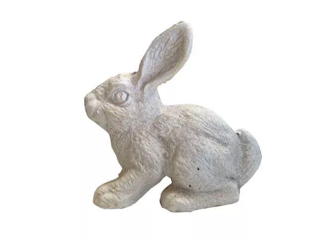 Mr Gecko Cast Iron Rabbit Door Stopper or Garden Hand Made Antique White