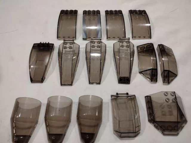 Lego Lot 15 Pcs Transparent Tinted Windshield Window Variety Building Pieces