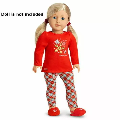 American Girl Holiday Dreams Pajamas Set Red Christmas For 18" Kira Dolls NEW