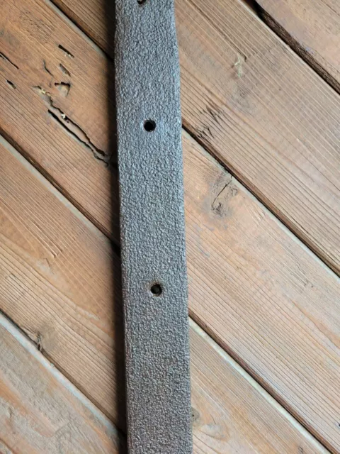 19c Antique Hand Wrought Forged Iron Barn Door Strap Hinges 29 1/4" 3