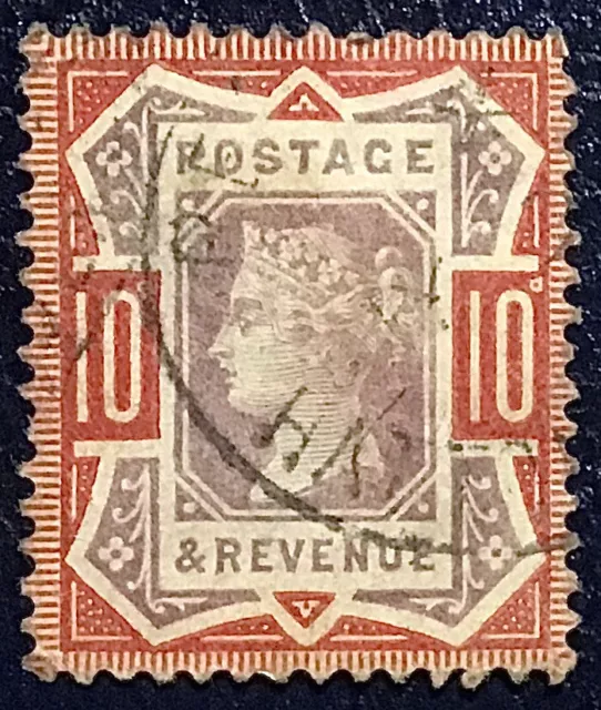 GB QV 1887 10d Dull Purple & Scarlet SG210b Good Used