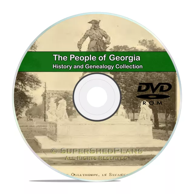 Georgia GA, Civil War, Family Tree History Genealogy -141 Books DVD CD B01