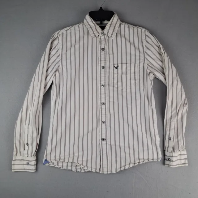 American Eagle Vintage Fit Shirt Mens Size Small Striped Button Up Longsleeve