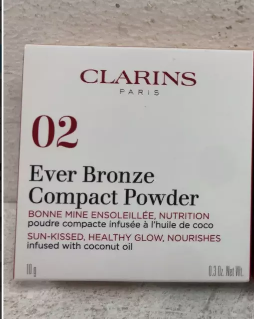CLARINS Ever Bronze Compact Powder,  02 Medium  -  10g Full Size - BNIB