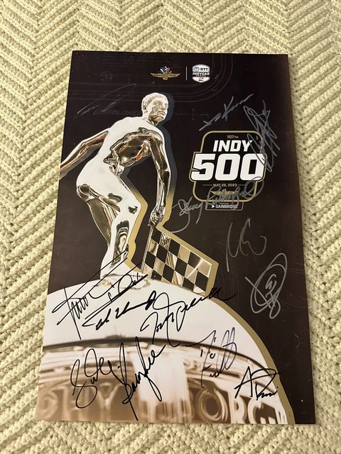 14 Winners Signed 11 x 17 Indianapolis Indy 500 Photo Mario Andretti Unser Mears