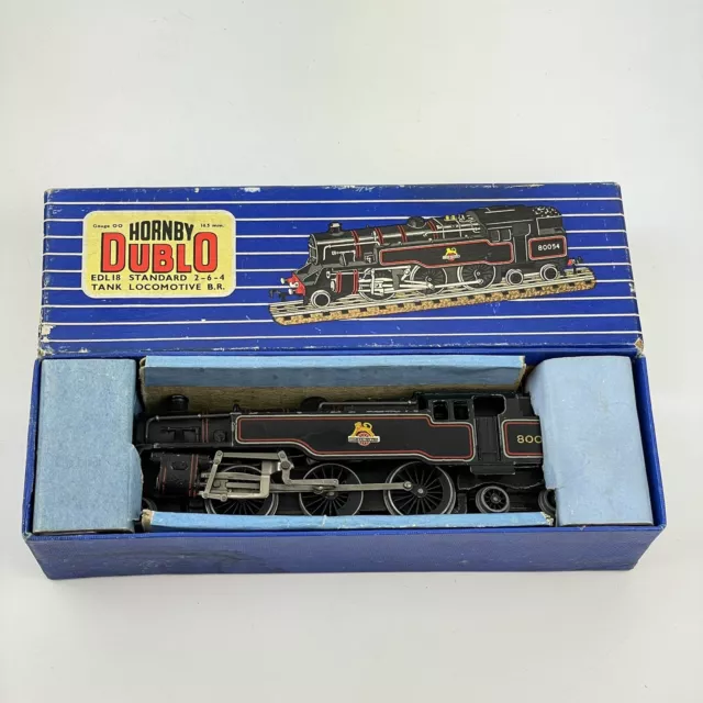 Vintage Boxed Hornby Dublo EDL18 2-6-4 Tank Locomotive B.R. 3 Rail Working