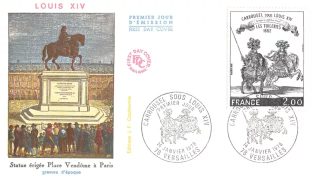 Enveloppe FDC FRANCE CARROUSEL SOUS LOUIS XIV 1978 VERSAILLES n1