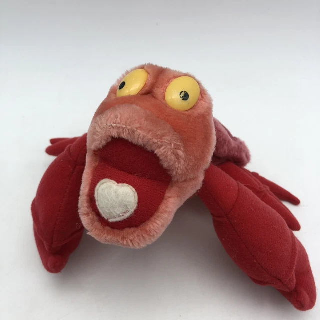 DISNEY THE LITTLE Mermaid Sebastian Crab 8" Plush Vtg Stuffed Toy