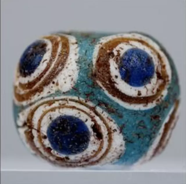 Rare Genuine Ancient Phoenician Mosaic Eye Glass Beads ~LG.~ 600BC-300BC Lebanon