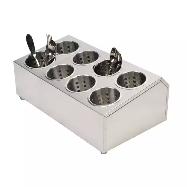 SOGA 18/10 Stainless Steel Commercial Conical Utensils Cutlery Holder with 8 Hol