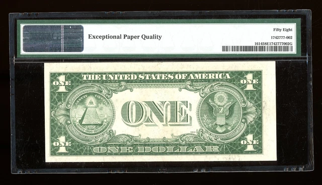 DBR 1935-E $1 Silver Fr. 1614 VG Block PMG 58 EPQ Serial V73340343G 2