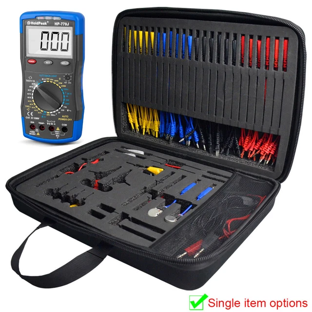 90-Piece Multimeter Test Kit – Includes Probes, Terminals, Potentiometer, LED Tester, Storage Case – 380V Max