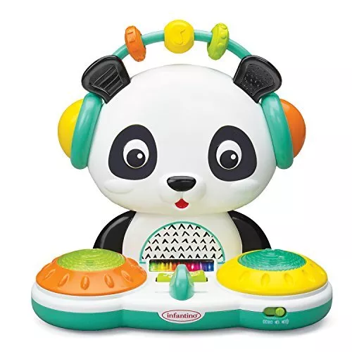 Infantino Spin & Slide DJ Panda - Musical Toy with Busy 1 Piece Set, Dj