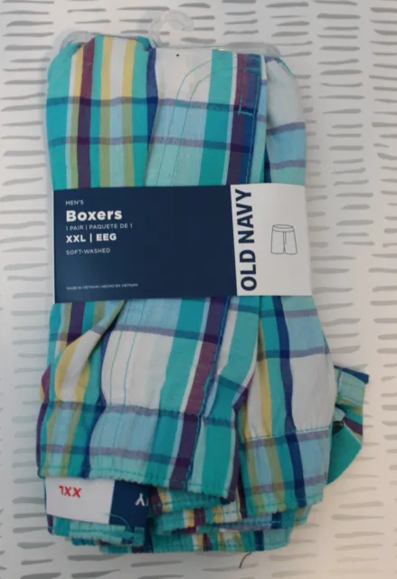 Old Navy Mens Printed Soft Washed Boxer Shorts Blue Size XXL NWT