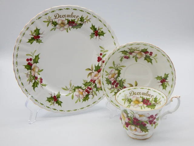 Royal Albert Flower Of The Month December Christmas Rose Tea Cup Saucer Set T604