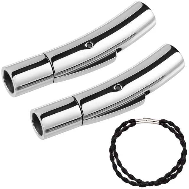 2 PIEZAS tapas de cables cierres acero inoxidable -hebillas pulsera - tapas finales para