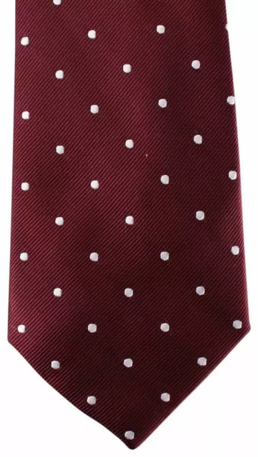 David Van Hagen Mens Polka Dot Tie - Burgundy/White