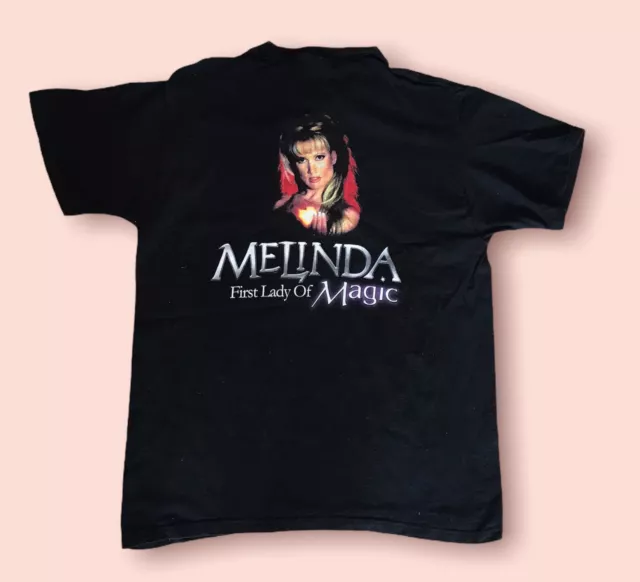 Rare Vintage Melinda The First Lady of Magic Las Vegas black Tshirt - Medium