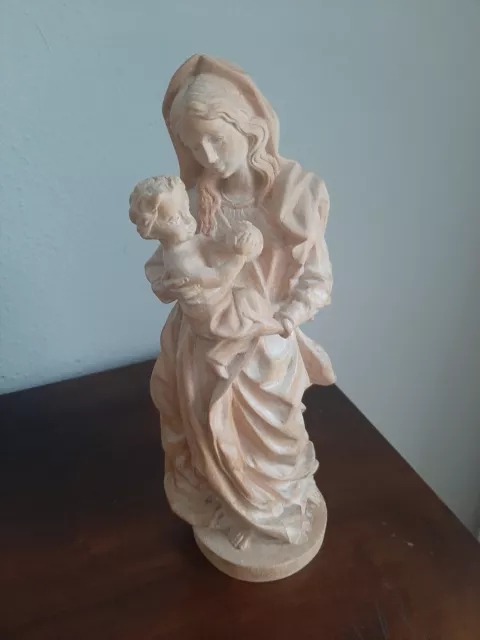 Schöne geschnitzte Holzfigur -Hl. Maria mit Kind  24 cm