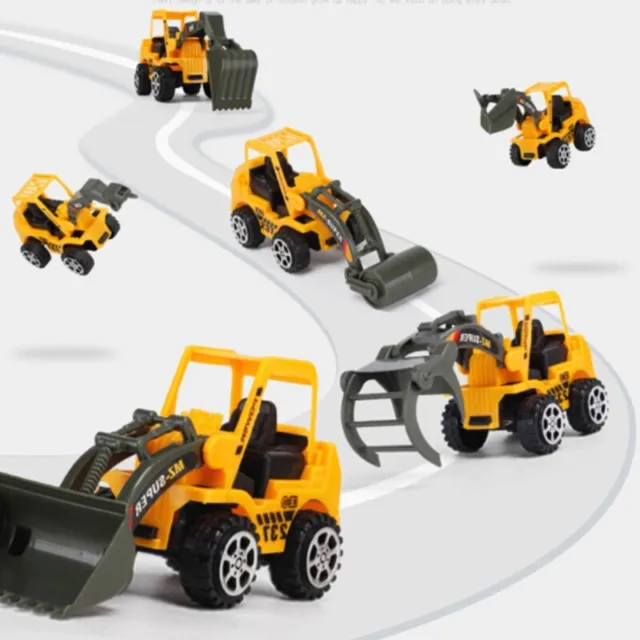 Educational 6 Piece Set of Kid Vehicle Truck Models for Construction Play