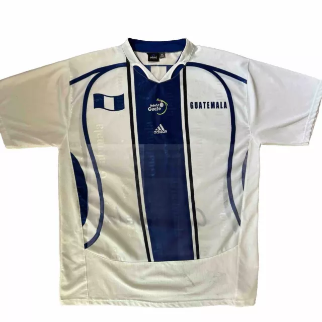 Vintage Adidas Guatemala Jersey 2XL White Blue International Club Adidas Soccer